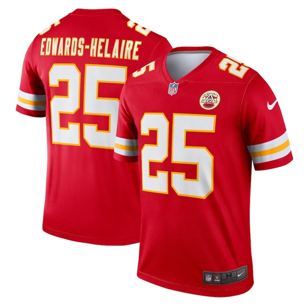 mens nike clyde edwards helaire red kansas city chiefs legend jersey